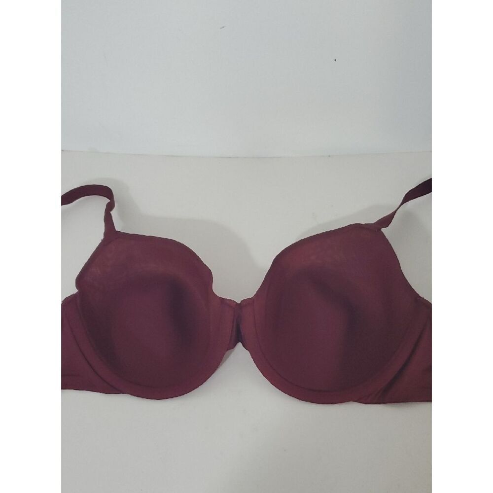 SKIMS Unlined Demi Bra in Deep Burgundy Size 34DD - Picture 4 of 8